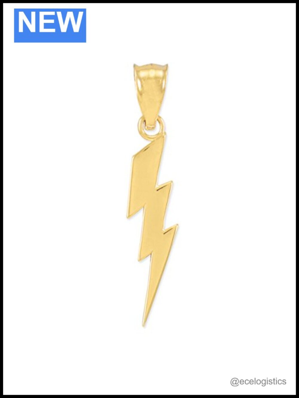 14k Yellow Gold Lightning Bolt Charm Bracelet Link Solid Gold USA